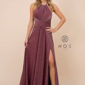 Glittered Halter Neck Prom Dress NXE184